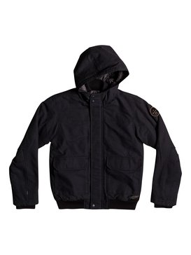 quiksilver, Brooks Island DWR - Waterafstotend bomberjack met capuchon, BLACK (kvj0) Brooks Island DWR - Water-Repellent Hooded Bomber Jacket EQBJK03125