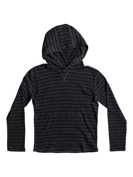 quiksilver, Boy's 8-16 Ocean Surface Hooded Long Sleeve Top, DARK CHARCOAL HEATHER (kyfh) OCEAN SURFACE YOUTH EQBKT03159