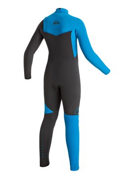 quiksilver, Highline Zipperless 4/3mm - Combinaison de surf intégrale sans zip, GRAPHITE/ CYAN (xkkb) Highline Zipperless 4/3mm - Zipperless Full Wetsuit EQBW103002