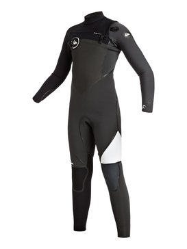 quiksilver, Syncro 4/3mm - Traje De Surf Integral Con Cremallera En El Pecho, BLACK/WHITE (xkkw) Syncro 4/3mm - Chest Zip Full Wetsuit EQBW103007