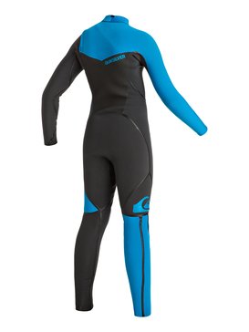 quiksilver, Syncro 3/2mm - Combinaison de surf intégrale zip poitrine, GRAPHITE/ CYAN (xkkb) Syncro 3/2mm - Chest Zip Full Wetsuit EQBW103008
