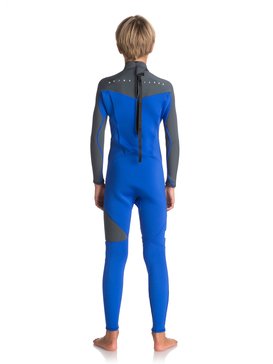 quiksilver, 3/2mm Syncro Series - Traje de Surf con Cremallera en la Espalda, HV ROYAL/ GUN METAL/ WHITE (xpkw) 3/2 SYNCRO SERIES BOY BZ FLT EQBW103022