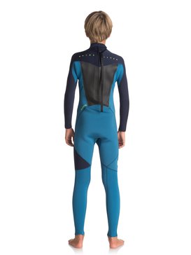 quiksilver, 3/2mm Syncro Series - Traje de surf GBS con cremallera trasera, MARINA/ BLUE NIGHTS/ SAFETY YE (xbbg) 3/2mm Syncro Series - Back Zip GBS Wetsuit EQBW103023