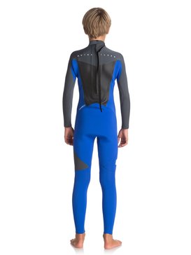 quiksilver, 3/2mm Syncro Series - Traje de surf GBS con cremallera trasera, HV ROYAL/ GUN METAL/ WHITE (xpkw) 3/2mm Syncro Series - Back Zip GBS Wetsuit EQBW103023