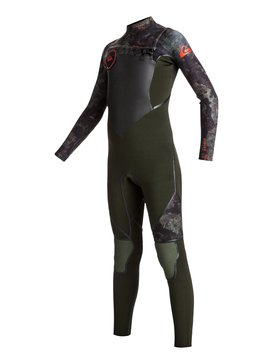 quiksilver, 3/2mm Syncro Plus Chest Zip - Combinaison de surf intégrale, DARK IVY/ CAMO/ SHRIMP PINK (xgcn) 3/2mm Syncro Plus Chest Zip - Full Wetsuit EQBW103026