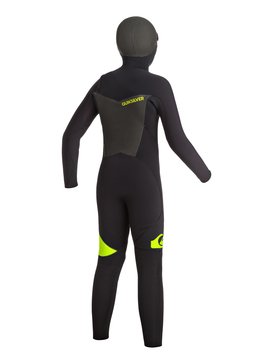 quiksilver, Syncro 5/4/3mm - Combinaison de surf intégrale à capuche zip poitrine, BLACK (kvj0) Syncro 5/4/3mm - Chest Zip Hooded Full Wetsuit EQBW203000