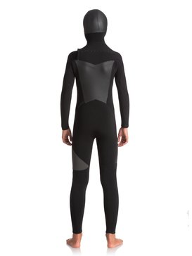 quiksilver, 5/4/3mm Syncro Series - Traje de surf GBS con cremallera en el pecho y capucha, BLACK/ JET BLACK (xkkk) 5/4/3mm Syncro Series - Hooded Chest Zip GBS Wetsuit EQBW203001