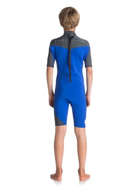 quiksilver, 2mm Syncro Series - Traje de neopreno ligero de manga corta, HV ROYAL/ GUN METAL/ WHITE (xpkw) 2/2 SYNCRO SERI BOY BZ SS SP F EQBW503004