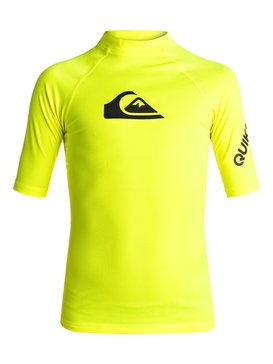 quiksilver, All Time - Short Sleeve UPF 50 Rash Vest, SAFETY YELLOW (yhj0) All Time - Short Sleeve UPF 50 Rash Vest EQBWR03006