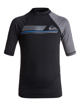 quiksilver, Active - Licra de Manga Corta con Protección Solar UPF 50, BLACK (kvj0) ACTIVE SS BOY EQBWR03036