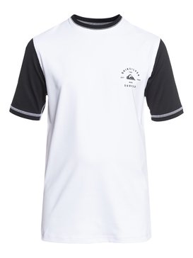 quiksilver, Colour Blocked - Camiseta de Surf Anfibia con Protección Solar UPF 50, WHITE (wbb0) Colour Blocked - Amphibian UPF 50 Surf T-Shirt EQBWR03046