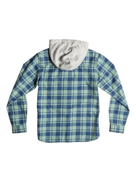 quiksilver, Snap Up Flannel - Chemise à manches longues et à capuche, SNAP UP DARK DENIM (brq1) Snap Up Flannel - Hooded Long Sleeve Shirt EQBWT03107