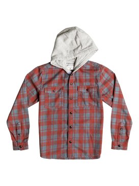 quiksilver, Snap Up Flannel - Chemise à manches longues et à capuche, SNAP UP BARN RED (rqj1) Snap Up Flannel - Hooded Long Sleeve Shirt EQBWT03107