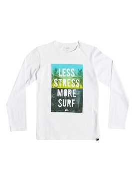 quiksilver, Classic Less Stress - Long Sleeve T-Shirt, WHITE (wbb0) Classic Less Stress - Long Sleeve T-Shirt EQBZT03363