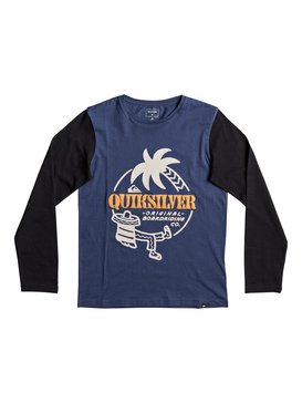 quiksilver, Colorblock Tacos - T Shirt à manches longues, DARK DENIM (brq0) Colorblock Tacos - Long Sleeve T-Shirt EQBZT03576