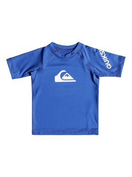 quiksilver, All Time - Licra de Manga Corta con Protección Solar UPF 50, ELECTRIC BLUE (bpb0) All Time - Short Sleeve UPF 50 Rash Vest EQIWR03010