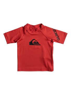quiksilver, All Time - Licra de Manga Corta con Protección Solar UPF 50, QUIK RED (rqr0) All Time - Short Sleeve UPF 50 Rash Vest EQIWR03010