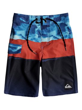 quiksilver, Boy's 2-7 Blocked Resin Camo 14" Boardshorts, ATOMIC BLUE (bmm6) BLOCKED RESIN CAMO BOY 14 EQKBS03128