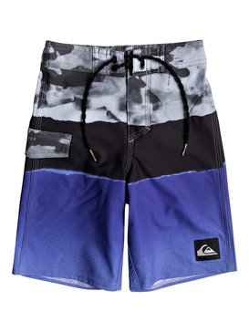 quiksilver, Boy's 2-7 Blocked Resin Camo 14" Boardshorts, ELECTRIC BLUE (bpb6) BLOCKED RESIN CAMO BOY 14 EQKBS03128