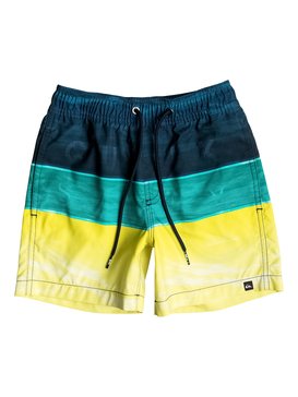 quiksilver, Boy's 2-7 Word Waves 14" Volley Boardshorts, VIRIDIAN GREEN (bnf6) Word Waves 14" - Swim Shorts EQKJV03028
