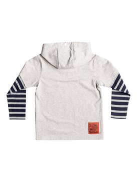 quiksilver, Boy's 2-7 Gerik 3/4 Sleeve Hooded Tee, LIGHT GREY HEATHER (sgrh) GERIK HOODIE BOY EQKKT03105