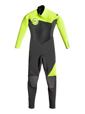 quiksilver, 4/3mm Syncro Series Back Zip GBS - Combinaison de surf intégrale, JET BLACK/ SAFETY YELLOW/ GUN (xkgk) 4/3mm Syncro Series Back Zip GBS - Full Wetsuit EQKW103000