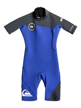 quiksilver, 2mm Syncro Series - Traje de neopreno ligero de manga corta, HV ROYAL/ GUN METAL/ WHITE (xpkw) 2/2 SYNCRO SER KIDS BZ SS SP F EQKW503000