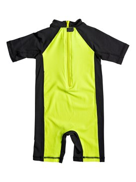 quiksilver, Bubble Spring - Licra-Bañador Entero de Manga Corta con Protección Solar UPF 50, SAFETY YELLOW/ BLACK (xggk) BUBBLE SPRING KID EQKWR03021