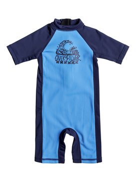 quiksilver, Thermo Spring - Licra-Bañador Entero de Manga Corta con Protección Solar UPF 50, BLUE LIGHT/ HAWAIIAN BLUE (xbbb) THERMO SPRING KID EQKWR03022