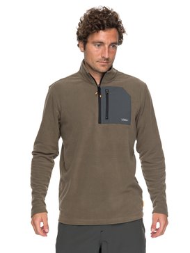 quiksilver, Waterman Boat Trip - Technische Fleece met 1/4 Rits, STONE GRAY (cpn0) Waterman Boat Trip - Technical 1/4 Zip Fleece EQMFT03014