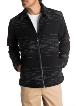 quiksilver, Waterman Salina Cruz - Veste en laine zippée, BLACK SALINA CRUZ (kvj6) Waterman Salina Cruz - Zip-Up Wool Jacket EQMJK03002