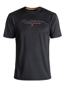 quiksilver, Waterman Gut Check - Camiseta de Surf Anfibia con Protección Solar UPF 40, BLACK (kvj0) GUT CHECK SS EQMWR03018