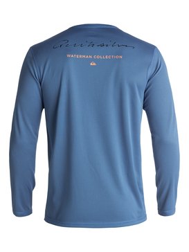quiksilver, Waterman Gut Check - Camiseta de Surf Anfibia de Manga Larga con Protección Solar UPF 40, DEEP WATER (bpd0) Waterman Gut Check - Amphibian Long Sleeve UPF 40 Surf T-Shirt EQMWR03019