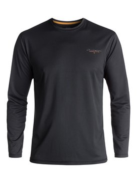 quiksilver, Waterman Gut Check - Camiseta de Surf Anfibia de Manga Larga con Protección Solar UPF 40, BLACK (kvj0) Waterman Gut Check - Amphibian Long Sleeve UPF 40 Surf T-Shirt EQMWR03019