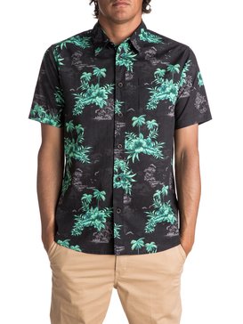 quiksilver, Waterman Vahinies Short Sleeve Shirt, BLACK VAHINES (kvj6) VAHINIES EQMWT03083