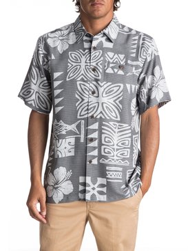 quiksilver, Waterman Inktapa Short Sleeve Shirt, CARBON INKTAPA (kns6) INKTAPA EQMWT03088