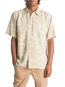 quiksilver, Waterman Tribal Dance 2 Short Sleeve Shirt, BONE TRIBAL DANCE (weg6) TRIBAL DANCE 2 EQMWT03089