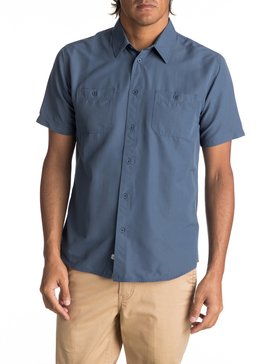 quiksilver, Waterman Wake Technical Short Sleeve Shirt, ENSIGN BLUE (brd0) WAKE SOLID EQMWT03091