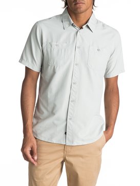 quiksilver, Waterman Wake Technical Short Sleeve Shirt, STEEL (sgr0) WAKE SOLID EQMWT03091