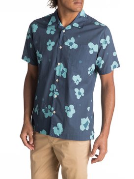 quiksilver, Waterman Waterfloral Short Sleeve Camp Shirt, ENSIGN BLUE WATERFLORAL (brw6) WATERFLORAL EQMWT03093