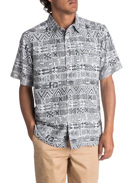 quiksilver, Waterman Lunu Short Sleeve Shirt, STEEL LUNU (sfv6) LUNU EQMWT03102