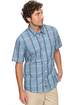 quiksilver, Waterman Acotz Lines Short Sleeve Shirt, BLUE SHADOW ACOTZ LINES (bkq1) ACOTZ LINES EQMWT03147