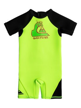 quiksilver, Niños 2-7 Traje Húmedo Corto con Cremallera en Espalda Syncro 1.5mm Springsuit, GREEN FLASH (gjs0) Syncro - Back Zip Springsuit EQTW503000