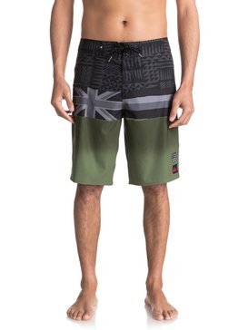 quiksilver, Blocked Hawaii Flag 21" Boardshorts, BLACK (kvj6) BLOCKED HAWAII FLAG 21 EQYBS03786
