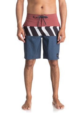 quiksilver, Hombres Boardshorts de 20" Blocked Zigzag, DARK DENIM (brq6) ZIGZAG BLOCKED BEACHSHORT 20 EQYBS03831