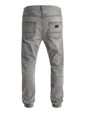 quiksilver, Fonic Fix Used Grey 32" - Pantalon Molleton Effet Denim, USED GREY (slrw) Fonic Fix Used Grey 32" - Denim Joggers EQYDP03227