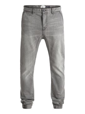 quiksilver, Fonic Fix Used Grey 32" - Pantalon Molleton Effet Denim, USED GREY (slrw) Fonic Fix Used Grey 32" - Denim Joggers EQYDP03227