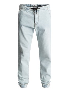 quiksilver, Bradfonic Bleached - Pantalon de jogging en denim, BLEACHED SURF (bejw) Bradfonic Bleached - Denim Joggers EQYDP03323