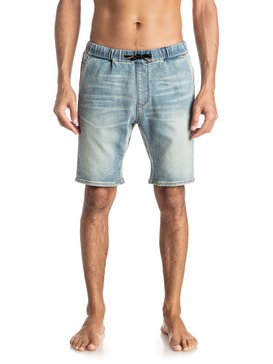 quiksilver, Fonic Blur - Pantaloncini jogger in denim vestibilità slim, BLUR (bptw) Fonic Blur - Slim Fit Denim Jogger Shorts EQYDS03066