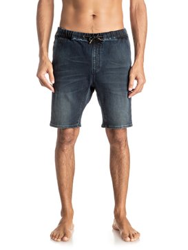 quiksilver, Fonic Blue Black - Pantalones Cortos Vaqueros, BLUE BLACK (byjw) Fonic Blue Black - Denim Shorts EQYDS03067
